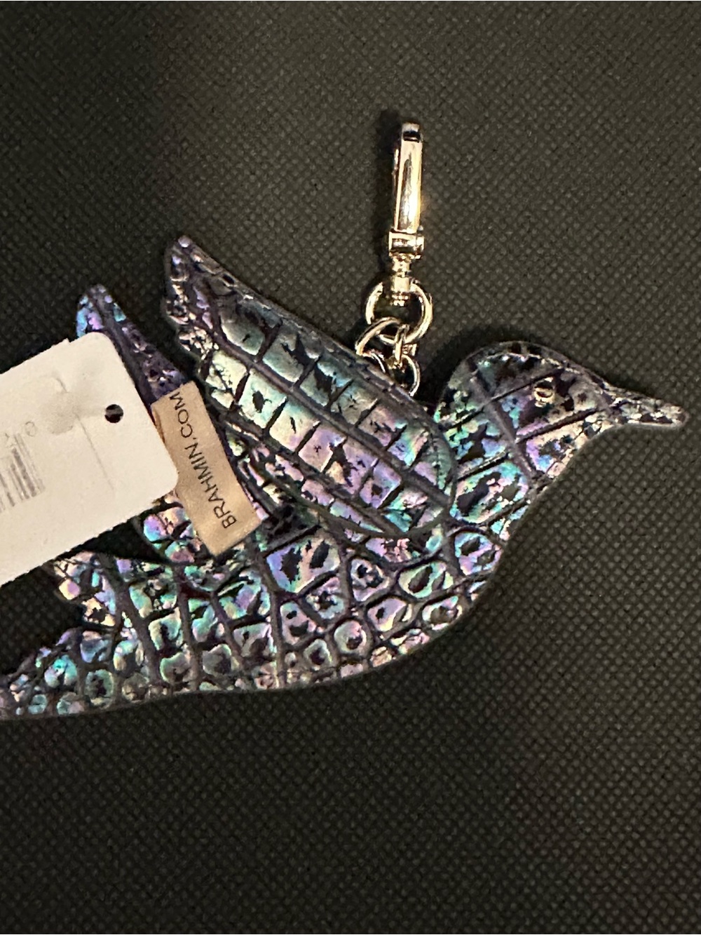 Brahmin Mother of Pearl Iridescent/Holographic Nightingale Charm